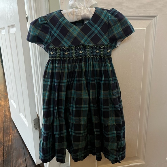 Edgehill Collection Other - Edgehill Collection Navy and Green Plaid Dress with smocking details 18 months
